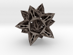 complex stellate icosahedron benign transposition in Polished Bronzed Silver Steel