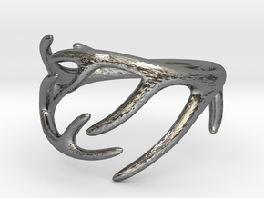 Antler Ring No.2(Size 8) in Fine Detail Polished Silver