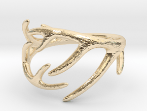 Antler Ring No.2(Size 8) in 14k Gold Plated Brass