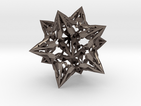 complex stellate icosahedron "Eladrin Form" in Polished Bronzed Silver Steel