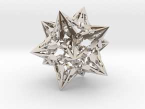 complex stellate icosahedron "Eladrin Form" in Rhodium Plated Brass