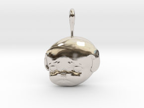 Pouty Puppy in Rhodium Plated Brass