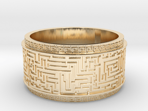 Ancient Maze ring in 14k Gold Plated Brass