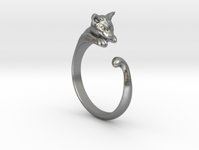 Cat Ring V1 - (Sizes 5 to 15 available) US Size 9 in Natural Silver