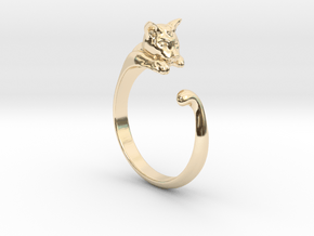 Cat Ring V1 - (Sizes 5 to 15 available) US Size 9 in 14K Yellow Gold