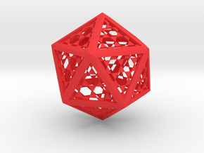 Icosaedro 12x11x13 cms in Red Processed Versatile Plastic