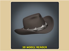 1:6 Scale Cheyenne Cowboy Hat in White Processed Versatile Plastic