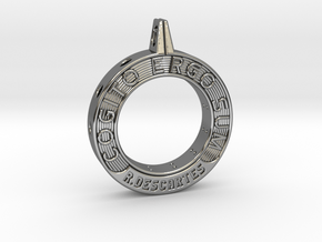 Cogito Ergo Sum in Fine Detail Polished Silver