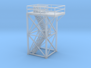 'S Scale' - 10' x 10' x 20' Tower Top With Stairs in Tan Fine Detail Plastic