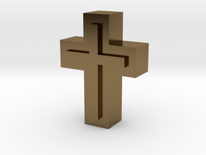 Cross1  in Polished Bronze