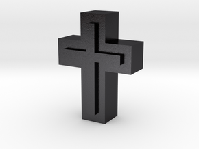 Cross1  in Polished and Bronzed Black Steel