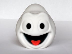 Halloween Ghost Head Smiling White Large in Full Color Sandstone