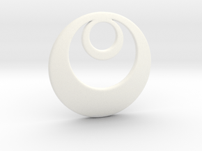 Fibonacci Round 1 Pendant in White Processed Versatile Plastic