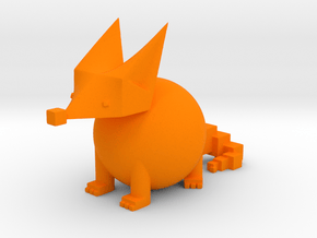 PRIMITIVE SHAPES FOX SCULPTURE 2-INCH in Orange Processed Versatile Plastic