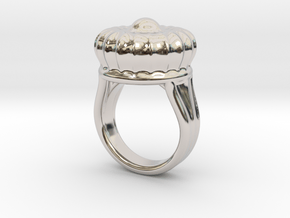 Old Ring 23 - Italian Size 23 in Rhodium Plated Brass