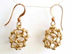 C30 Buckyball earrings in Natural Bronze