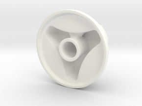 Knob Simple 3-lobe in White Processed Versatile Plastic