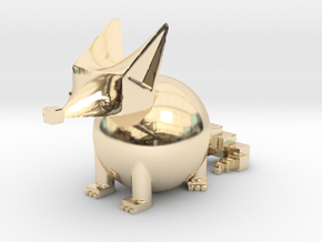 PRIMITIVE SHAPES FOX 2-IN Hollow Version in 14k Gold Plated Brass