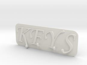 Key Rack in White Natural Versatile Plastic