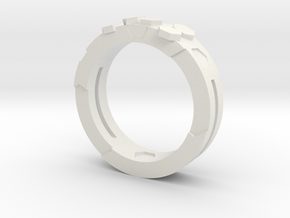 Ring Hex in White Natural Versatile Plastic