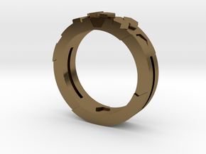 Ring Hex in Polished Bronze