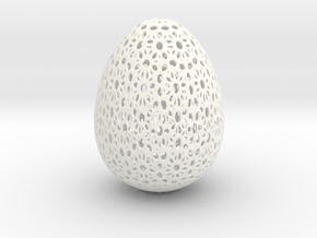 Beautiful Egg Ornament (6.9cm Tall) in White Processed Versatile Plastic