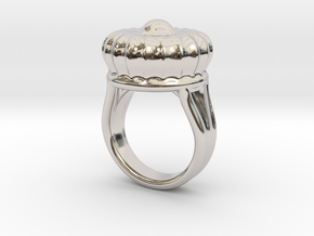 Old Ring 24 - Italian Size 24 in Rhodium Plated Brass