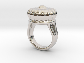 Old Ring 26 - Italian Size 26 in Rhodium Plated Brass