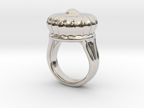 Old Ring 28 - Italian Size 28 in Rhodium Plated Brass