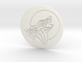 Houling Wolf Pendant in White Processed Versatile Plastic