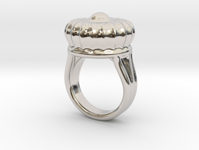 Old Ring 32 - Italian Size 32 in Rhodium Plated Brass