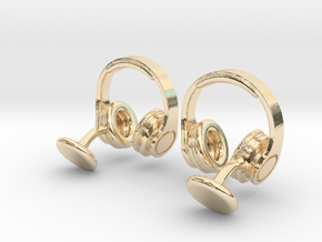 DJ Headphone Cufflinks in 14K Yellow Gold