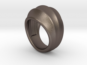 Good Ring 15 - Italian Size 15 in Polished Bronzed Silver Steel