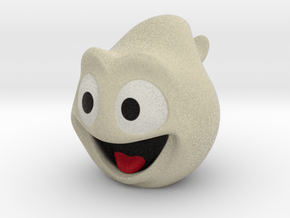 Halloween Ghost Head Smiling Off-White Small in Full Color Sandstone