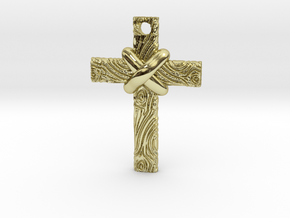 Wooden Cross in 18k Gold