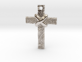 Wooden Cross in Platinum
