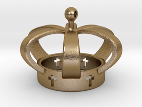 Crown, Kroon in Polished Gold Steel