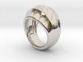 Good Ring 21 - Italian Size 21 in Rhodium Plated Brass