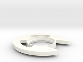 Retaining Clip Tsuba in White Processed Versatile Plastic