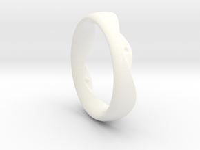 Swing Ring elliptical 18.5 mm inner diameter in White Processed Versatile Plastic