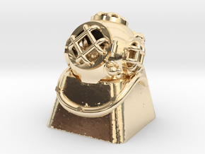 Diver Helmet (For Cherry MX Keycap) in 14k Gold Plated Brass