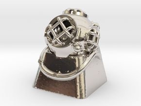 Diver Helmet (For Cherry MX Keycap) in Rhodium Plated Brass
