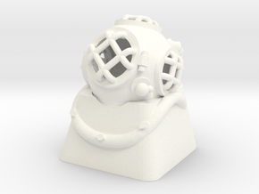 Diver Helmet (For Cherry MX Keycap) in White Processed Versatile Plastic