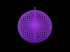 Quark Pendant - Flower Moire (1lmYyU) in Purple Processed Versatile Plastic