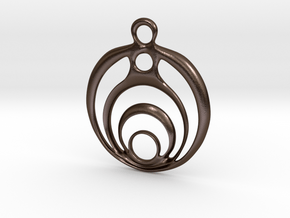 Circles Pendant version #2 in Polished Bronze Steel