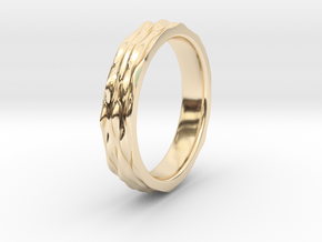 Ripple Textured Ring (Size T) in 14K Yellow Gold
