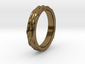 Ripple Textured Ring (Size T) in Polished Bronze