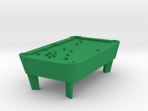 Pool Table - Balls Broke 'O' Scale in Green Processed Versatile Plastic