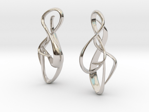 gold earrings : { i } 002 SMALL in Rhodium Plated Brass