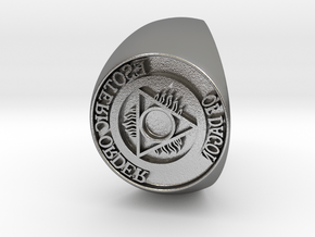 Esoteric Order Of Dagon Signet Ring Size 11.5 in Natural Silver